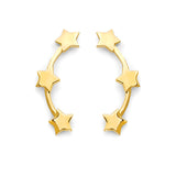 Star Crawler Stud Earrings in 14K Gold