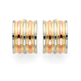 Huggie Earrings in 14K Tri-Color Gold