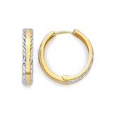 Huggie Earrings in 14K Two-Tone Gold