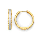 Huggie Earrings in 14K Two-Tone Gold