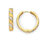 Huggie Earrings in 14K Two-Tone Gold
