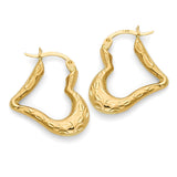 Heart Hoop Earrings in 14K Gold