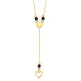 Adjustable 17"-18" Heart Charm Necklace In 14K Gold