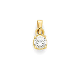 White CZ Pendant In 14K Gold