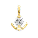 Anchor Pendant in 14 K Two-Tone Gold