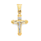 Crucifix Pendant in 14K Two-Tone Gold