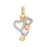 Ladies Pendant in 14K Tri-Color Gold