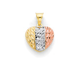 Heart Pendant in 14k Tri-Color Gold
