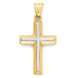 Cross Pendant in 14K Two-Tone Gold