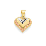 Heart Pendant in 14k Tri-Color Gold