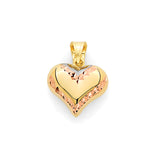 Heart Pendant in 14k Tri-Color Gold