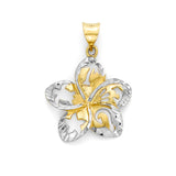 Flower Pendant in 14K Two-Tone Gold
