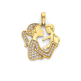 White CZ Kids Pendant in 14K Gold