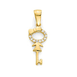 White CZ Girls Pendant in 14K Gold