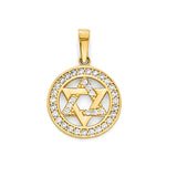 White CZ Symbols Pendant in 14K Gold