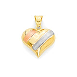 Heart Pendant in 14k Tri-Color Gold