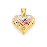 Heart Pendant in 14k Tri-Color Gold