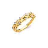 White CZ Ladies Ring in 14K Gold