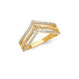 White CZ Ladies Ring in 14K Gold