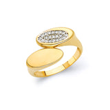 White CZ Ladies Ring in 14K Gold
