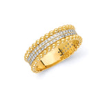 White CZ Ladies Ring in 14K Gold