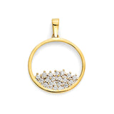 White CZ Pendant in 14K Gold
