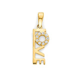 White CZ Pendant in 14K Gold