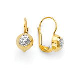 Gold Ball Huggie Earrings in 14K Two-Tone Gold