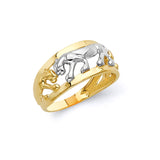 Ladies Panther Ring in 14K Two-Tone Gold