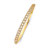 White CZ Ladies Pave Bangle in 14K Gold