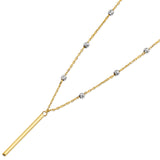 Adjustable 17"-18" Charm Necklace in 14K Two-Tone Gold