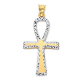 Cross pendant in 14K Two-Tone Gold