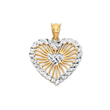 Heart Pendant in 14K Two-Tone Gold