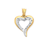 Heart Pendant in 14K Two-Tone Gold