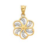 White CZ Pendant in 14K Two-Tone Gold