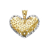 Heart Ladies Pendant in 14K Two-Tone Gold
