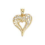 Heart Pendant in 14K Two-Tone Gold