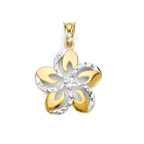 Flower Pendant in 14K Two-Tone Gold