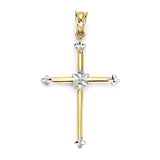 Crucifix Pendant in 14K Two-Tone Gold