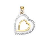 Heart Pendant in 14K Two-Tone Gold