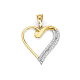 White CZ Pendant in 14K Two-Tone Gold