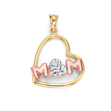 Heart Pendant in 14K Tri-Color Gold
