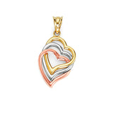 Heart Pendant in 14K Tri-Color Gold