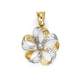 Flower Pendant in 14K Two-Tone Gold