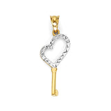 Key Pendant in 14K Two-Tone Gold