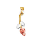 Rose Pendant in 14K Tri-Color Gold
