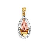 Unisex Pendant in 14K Tri-Color Gold