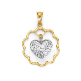 Heart Pendant in 14K Two-Tone Gold