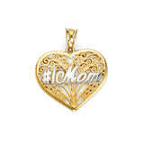 Heart Pendant in 14K Two-Tone Gold