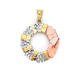 Heart Pendant in 14K Tri-Color Gold
